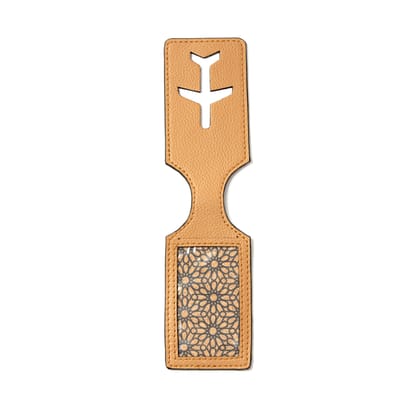 Airplane Vegan Leather Travel Tag - Caramel