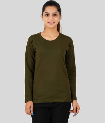 ferocious Women Cotton Solid Regular Fit Round Neck T-Shirt ( Red )