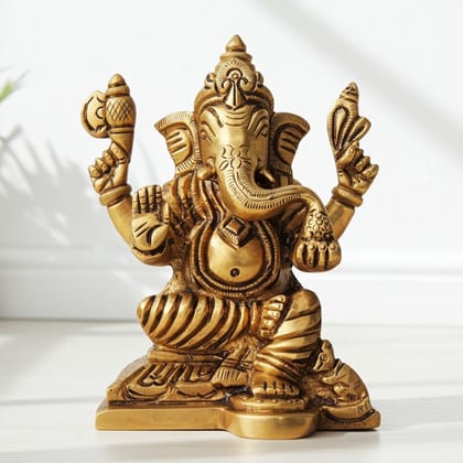 Brass Showpiece Ganesh Ji Statue (BSMAS1315 G)