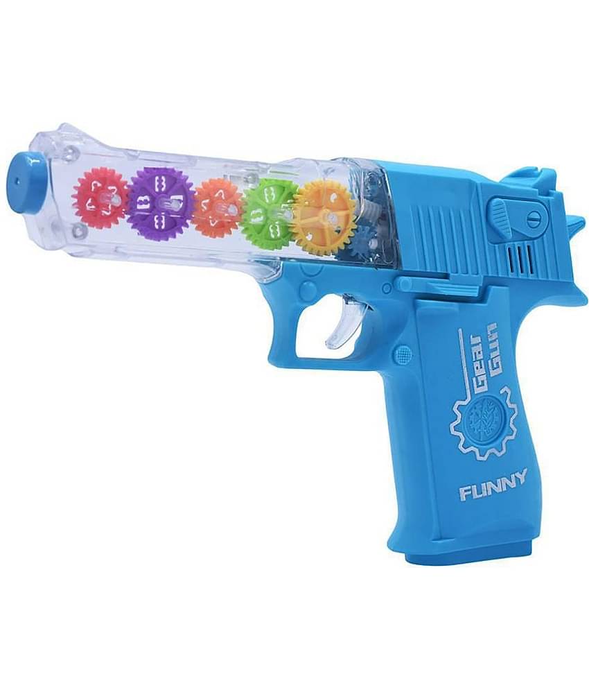 RAINBOW RIDERS  Electric Gear Transparent Gun Toy ,Flashing Light & Sound Concept Gun Toy with Music  For Age 2, 3, 4, 5, 6, 7, 8 Years  I Gun Pis'tol I Kids Gun Toys I for Indoor & Outdoor Plastic Battery Operated Gun With Multiple Colour Options