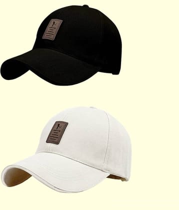 Alamos Pack of 2 cotton Men's Cap ( Black )