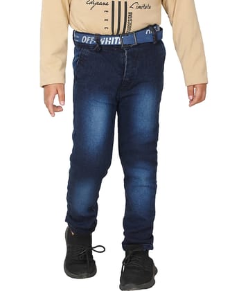 Fourfolds Pack of 1 Boys Cotton Blend Jeans ( Blue )