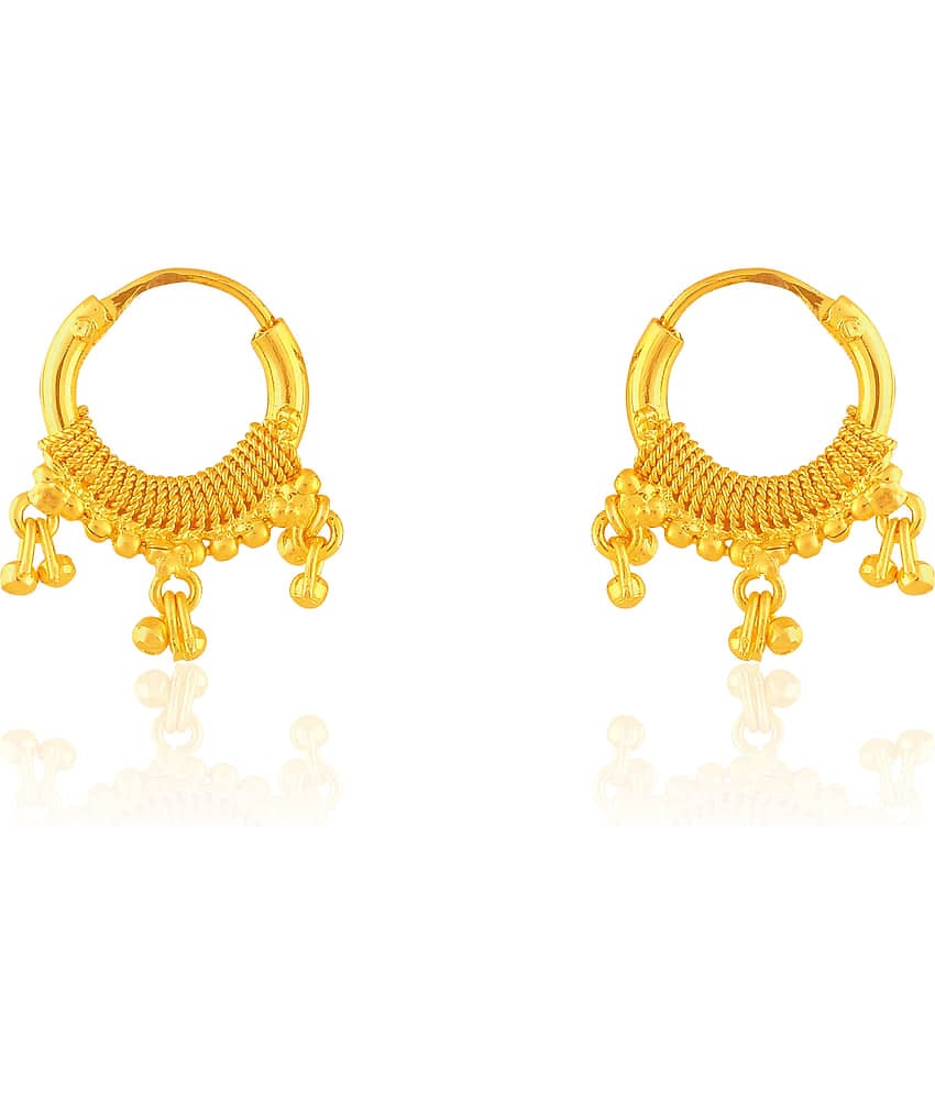 Drashti Collection Golden Bali Earrings ( Pack of 1 )