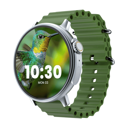 CELLECOR M7 PRO RAY 1.43" AMOLED Display | 700 NITS | AOD | BT-Calling | AI Voice | Split Screen | IP67 | Rotating Crown | SmartWatch (Black Green)