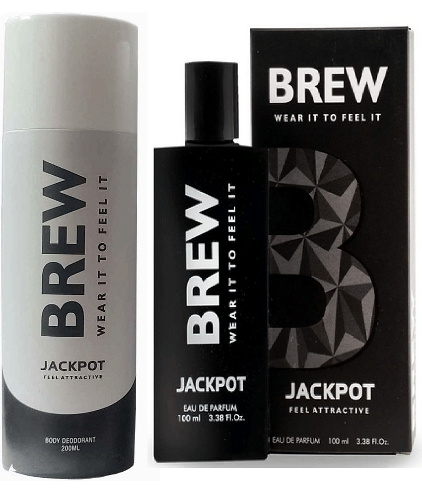 Brew - JACKPOT DEODORANT AND PERFUME Eau De Parfum (EDP) For Unisex 300ML ( Pack of 2 )