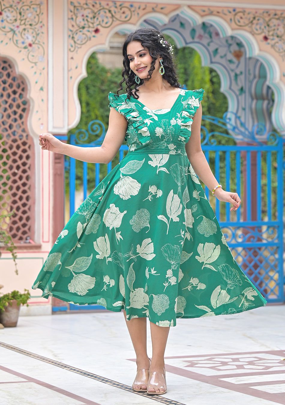 Garden Green Grace Dress-S