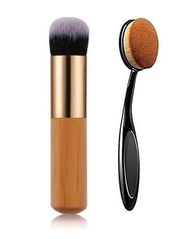 Elecsera Professional Foundation Brush and Oval Foundation Brush -Pack of 2