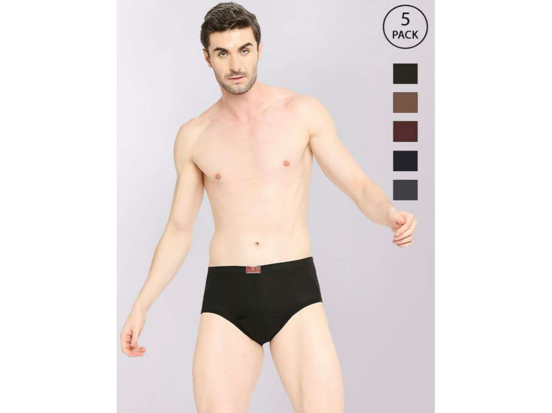 VIP Golds Men's Cotton Briefs-Assorted Colours (Pack of 5) - 80