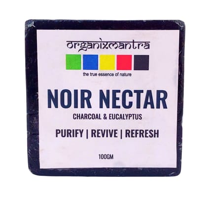 Organix Mantra Noir Nectar Bath Soap Infused with Activated Charcoal,Eucalyptus Oil & Coconut Oil - Deep Cleanse, Moisturize & Refresh - 100G Organix Mantra Noir Nectar Bath Soap Infused with Activated Charcoal,Eucalyptus Oil & Coconut Oil - Deep Cleanse, Moisturize & Refresh - 100G