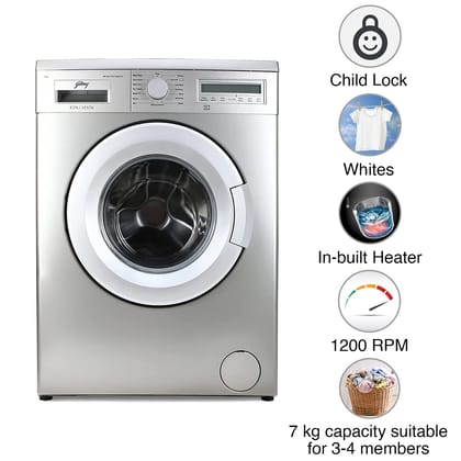 Godrej 7 Kg Fully-Automatic Front Loading Washing Machine (WF EON 7012 PASC SV, Silver, Allergy Protect program) Godrej 7 Kg Fully-Automatic Front Loading Washing Machine (WF EON 7012 PASC SV, Silver, Allergy Protect program) - Silver
