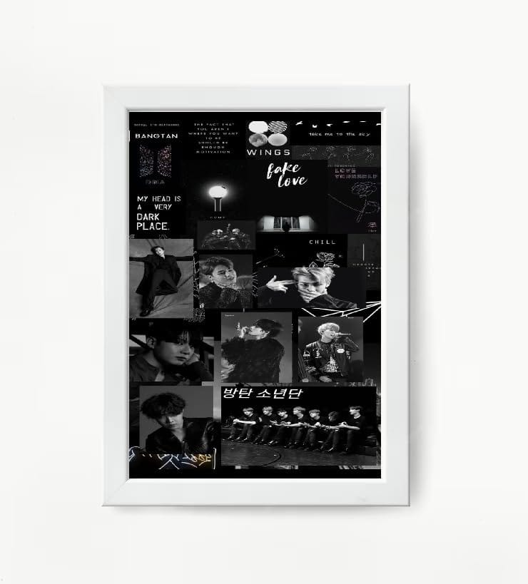 NOKKES Bts Army Bangtan Boy V suga J-Hope Jungkook Jin Jimin Rm 5X7 Inch Size Photo Frame Photo Home Office_AQW291