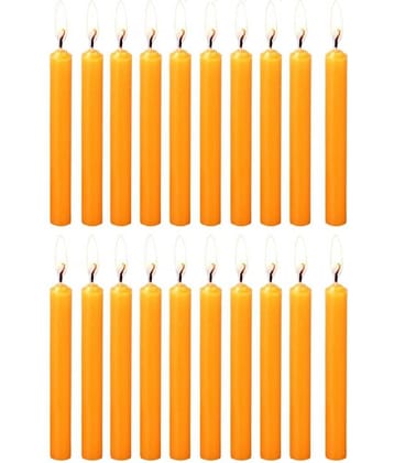 PROSPERRO LUMO - Orange Unscented Pillar Candle 10 cm ( Pack of 20 )