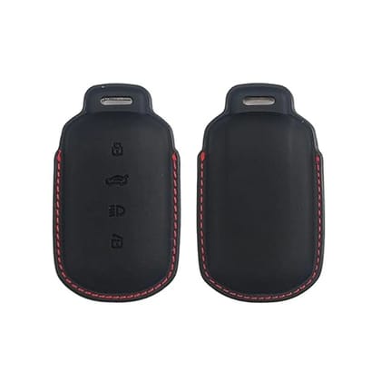 Premium Leather Key Cover for Tata Curvv & Curvv EV, 4 Button Smart Key  Stylish Protection Case (Black).