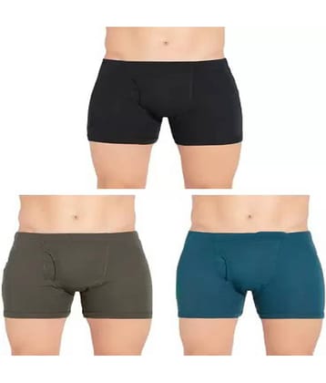 Cavenders Pack of 3 Cotton Blend Trunks For Men's ( Multicolor )
