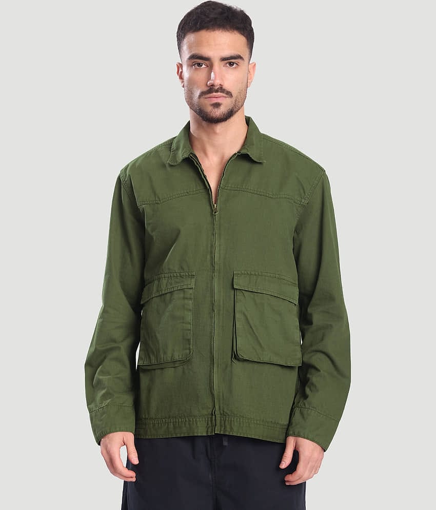 Bene Kleed Cotton Men's Casual Jacket - Olive ( Pack of 1 )