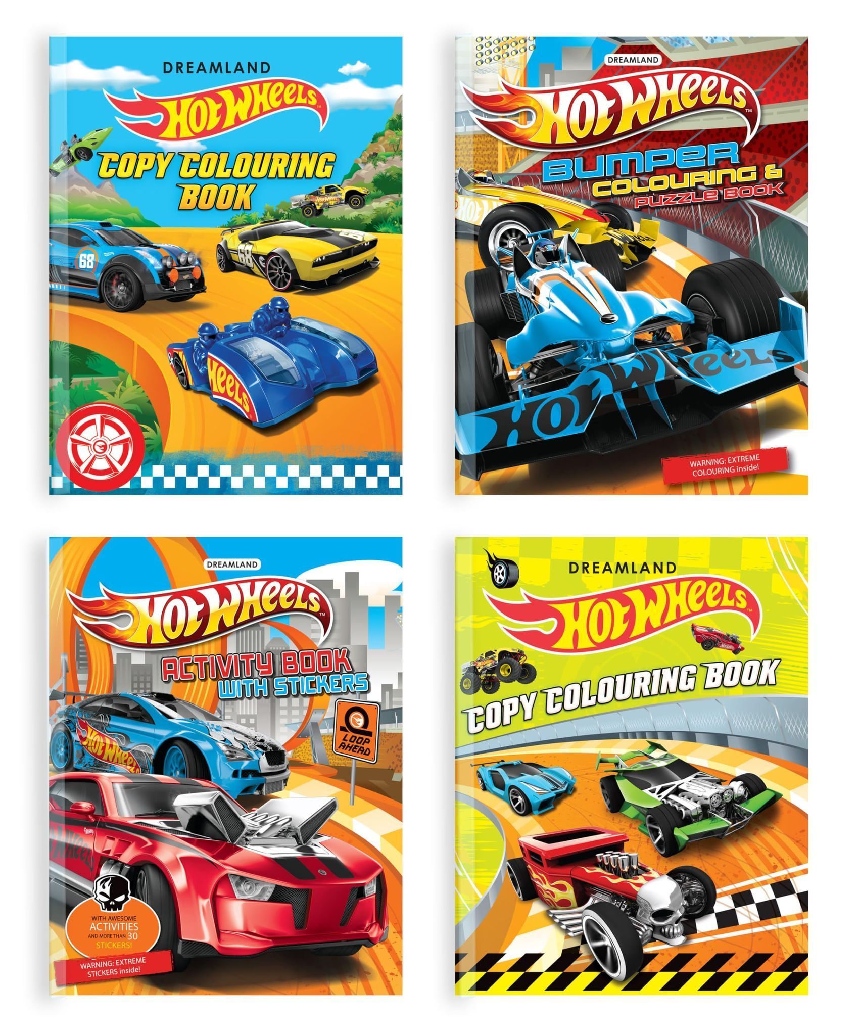 Hot Wheels Colouring and Activity Books Pack ( A Pack of 4 Books) [Paperback] Dreamland Publications