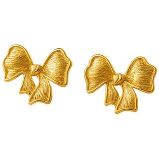 Kimti 18k Gold Plated Luxe Ribbon Earrings