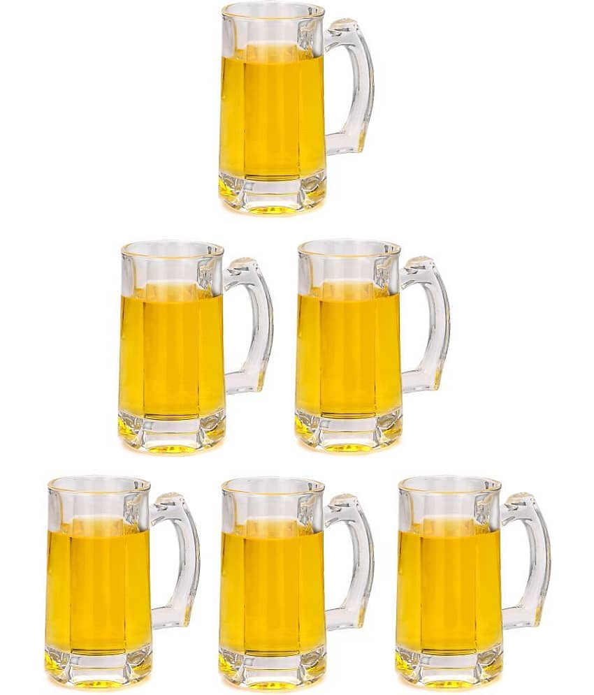 Afast Beer Mug Glasses Set,  400 ML - (Pack Of 6)