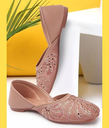 Aroom Peach Women's Ethnic Ballerinas