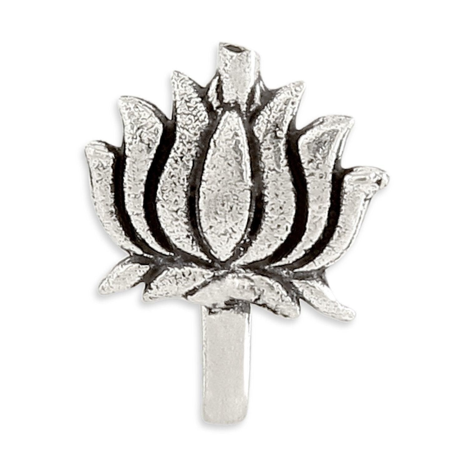 Silver Plated Alloy Lotus Tribal Nose Ring