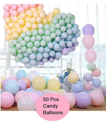 50 Pastel Balloon (MultiColor) birthday balloon decoration for Boys, Girls, Kids, husband and Wife.for happy birthday decoration item, birthday decoration kit, birthday balloon decoration combo for Boys, Girls, Kids, husband and Wife.