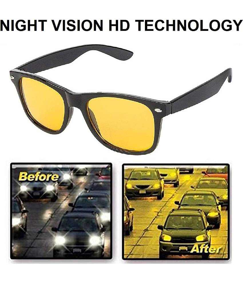 Night Vision Yellow Riding Goggles UV Protection For Bike and Car