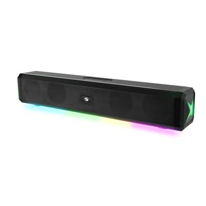 ZEBRONICS VITA BAR 150 Wireless Bluetooth Soundbar, 20W RMS, 2.0 Channel, Dual (52mm Driver & Passive Radiator), Upto 8 Hours Playback, Built in Battery, BTv5.3 | USB | mSD | AUX | | TWS, RGB LED Black