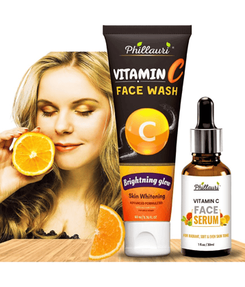 Natural Glowing Beauty With Vitamin C Serum and Facewash for Brightening Face for All Typ of Skin Care Combo(30ml +60ml)