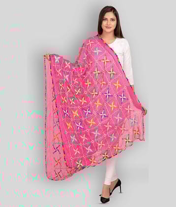 Raj Pink Chiffon Phulkari Dupatta