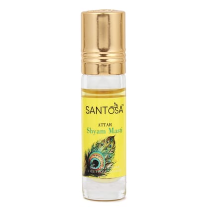 Santosa Shyam Masti Attar 6ml - Alcohol-Free Jasmine, Motia & Mogra Pooja Attar | Vrindavan-Inspired Travel-Friendly Roll-On