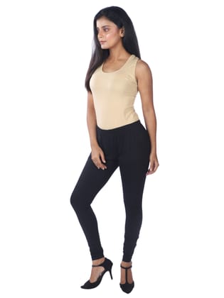 001AFR 4Cats Free Size Royal Churidar Leggings - Black