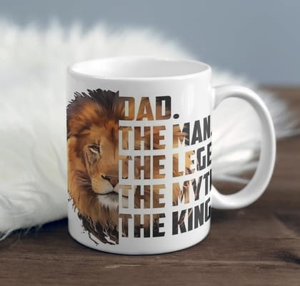 THE MAGICAL GIFTS TeraMeraGift Happy Fathers Day Printed Ceramic Coffee Mug 330 ml Multicolor Gift for Dad Father Birthday Anniversary from Son Daughter FD49