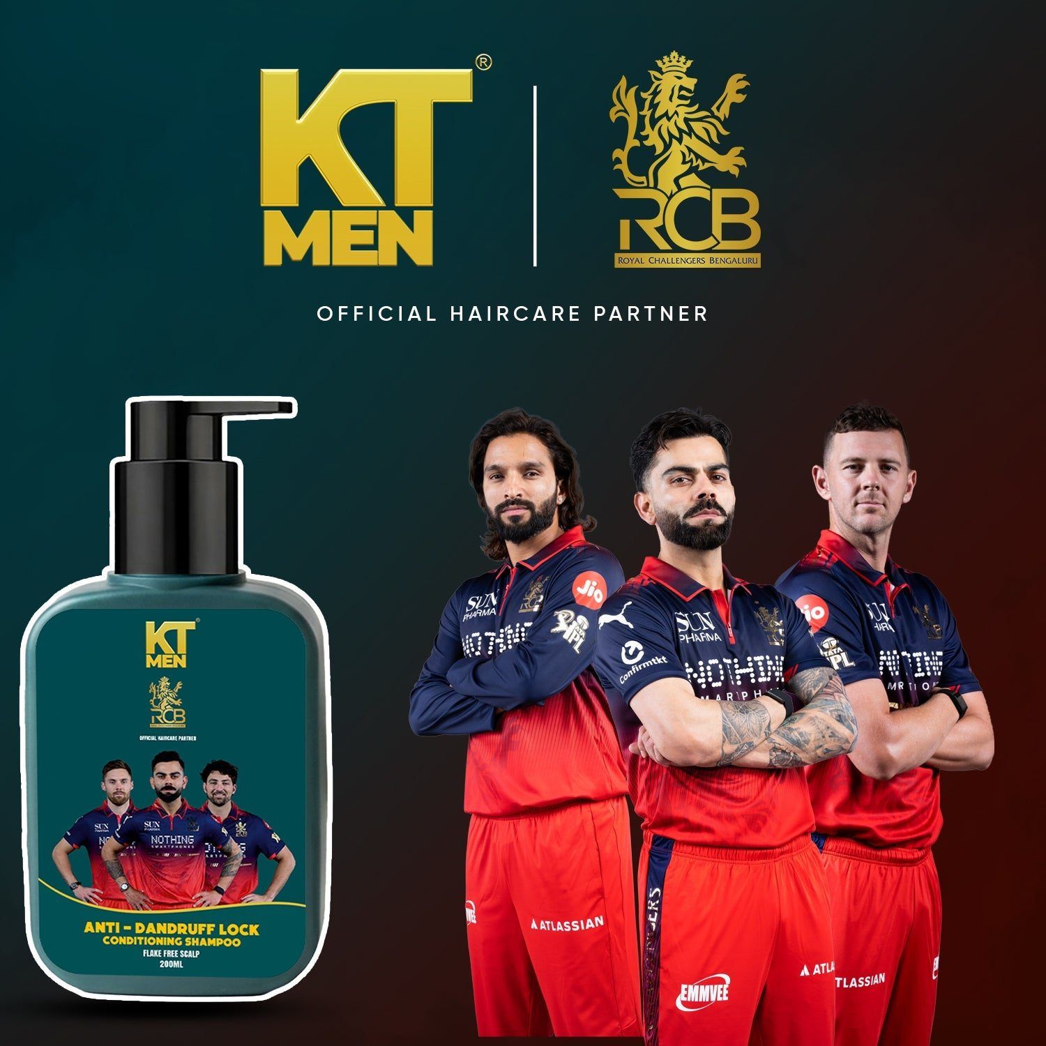 KT Men 2in1 Anti-Dandruff Lock Control (Shampoo + Conditioner) - 200ml
