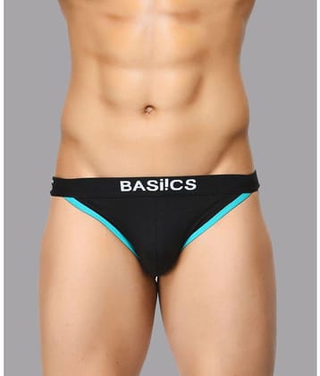 BASIICS By La Intimo - Black BCSBR02 Spandex Mens Briefs ( Pack of 1 ) - None