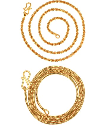 AanyaCentric Combo of 2 Gold Plated 28inches Long Fashion Chain