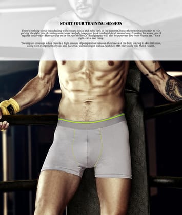 TechnoSport Anti Bacterial Innerwear For Men OR-53 (Grey/Green)-M