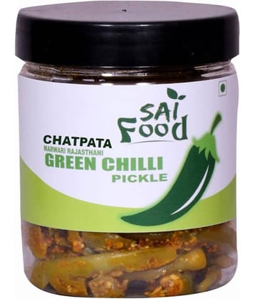 SAi Food CHATPATA Organics Marwari Rajasthani Athana Green Chilli Pickle || Without Oil Pickle Pickle 250 g