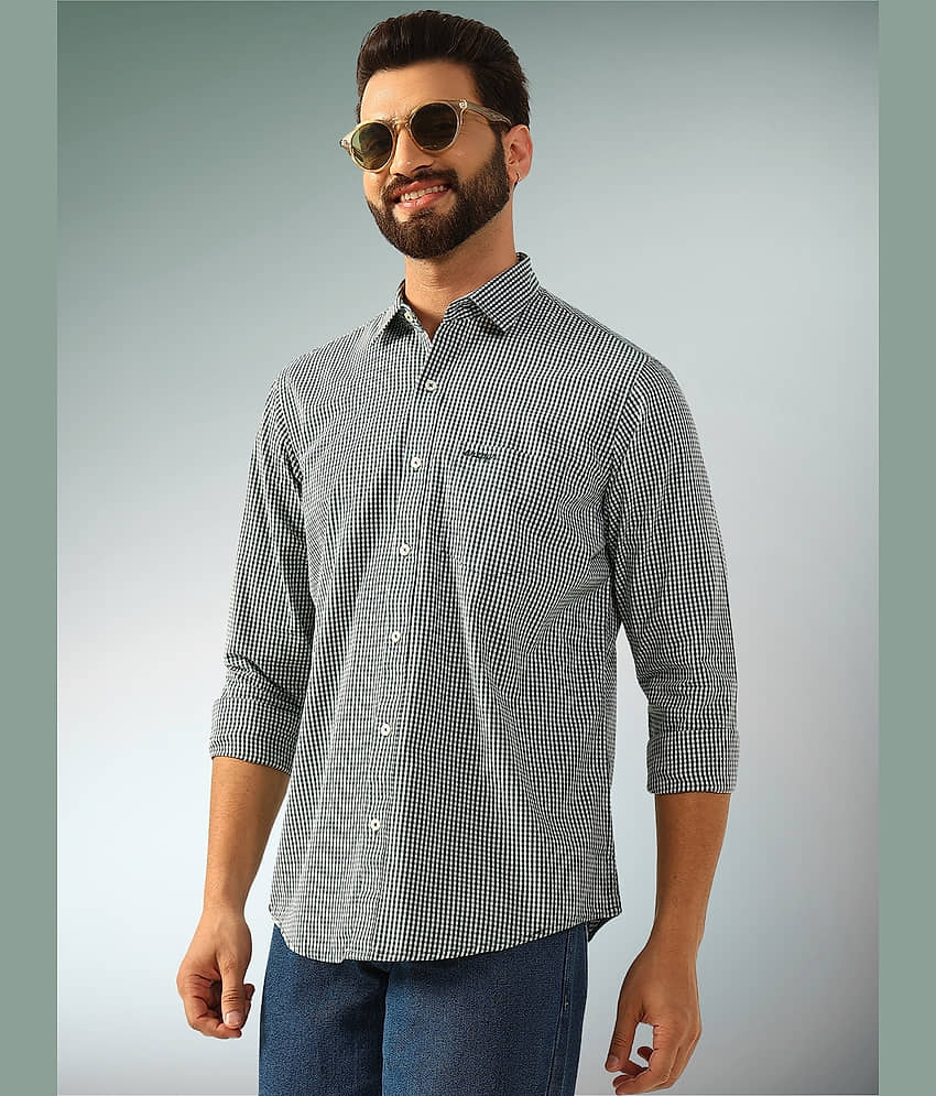 ENSPYR 100% Cotton Regular Fit Checks Full Sleeves Men's Casual Shirt - Dark Green ( Pack of 1 )