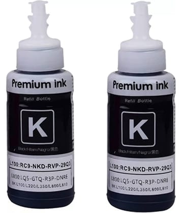 TEQUO T664 Ink For L1300 Black Pack of 2 Cartridge for L220/ L550/ L355/ L110/ L210/ L300/ L360/ L350/ L380/ L100/ L200/ L565/ L555/ L130/ L1300