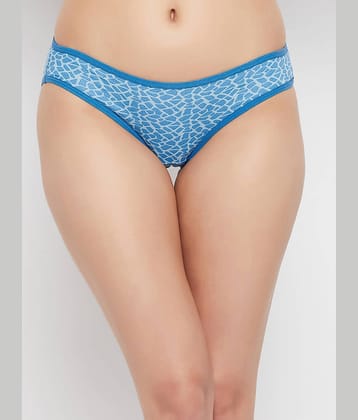 Clovia Cotton Printed Women's Bikini ( Blue )