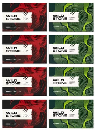 Wild Stone 4 Ultra Sensual and 4 Forest Spice Combo for Men, Pack of 8 (100gm each) Wild Stone 4 Ultra Sensual and 4 Forest Spice Combo for Men, Pack of 8 (100gm each) - 100 g (Pack of 8)