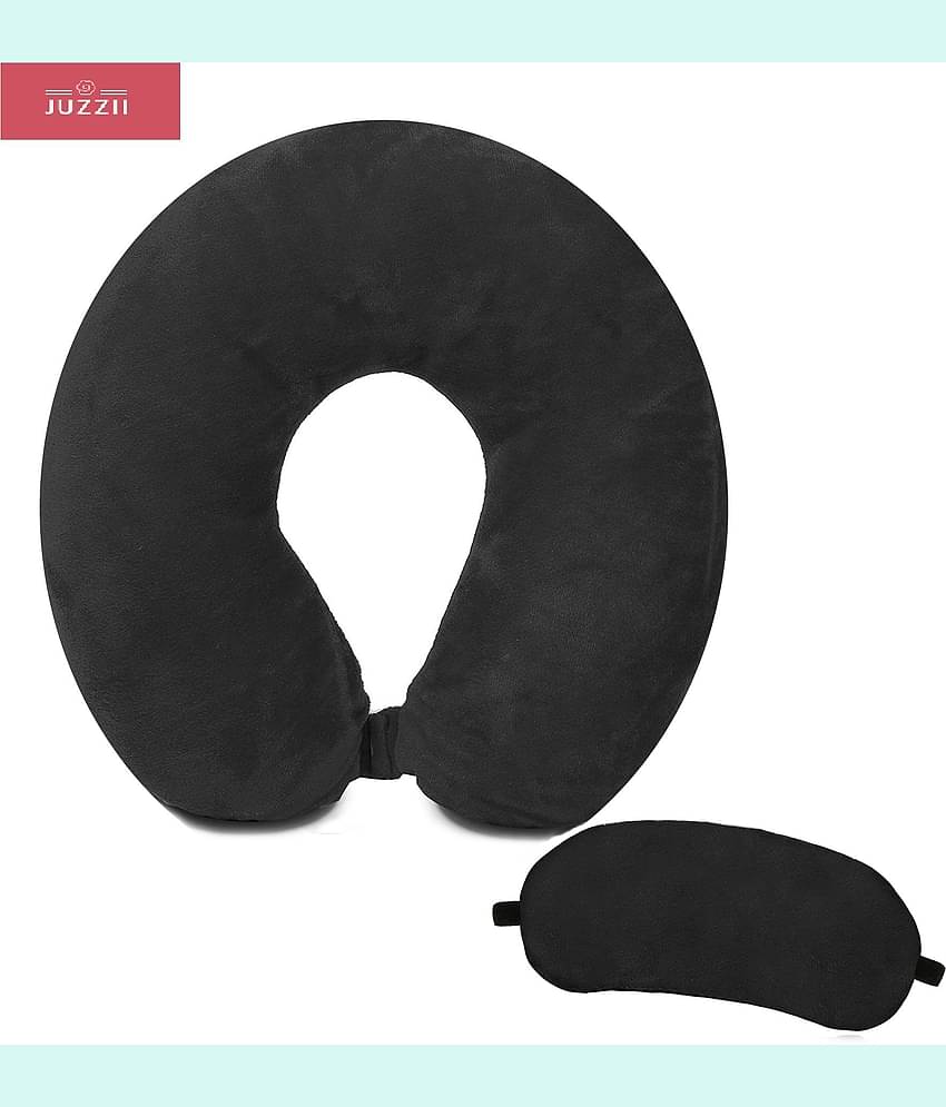 JUZZII Black Neck Pillow,Eye Shade ( Pack of 2 )