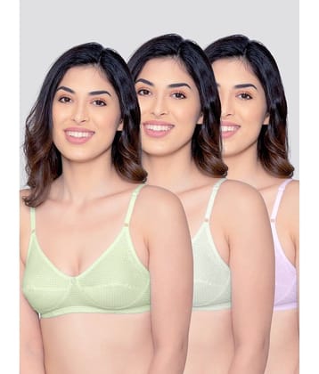 Kalyani Pack of 3 Cotton Non Padded Women's Everyday Bra ( Multicolor ) ELIN