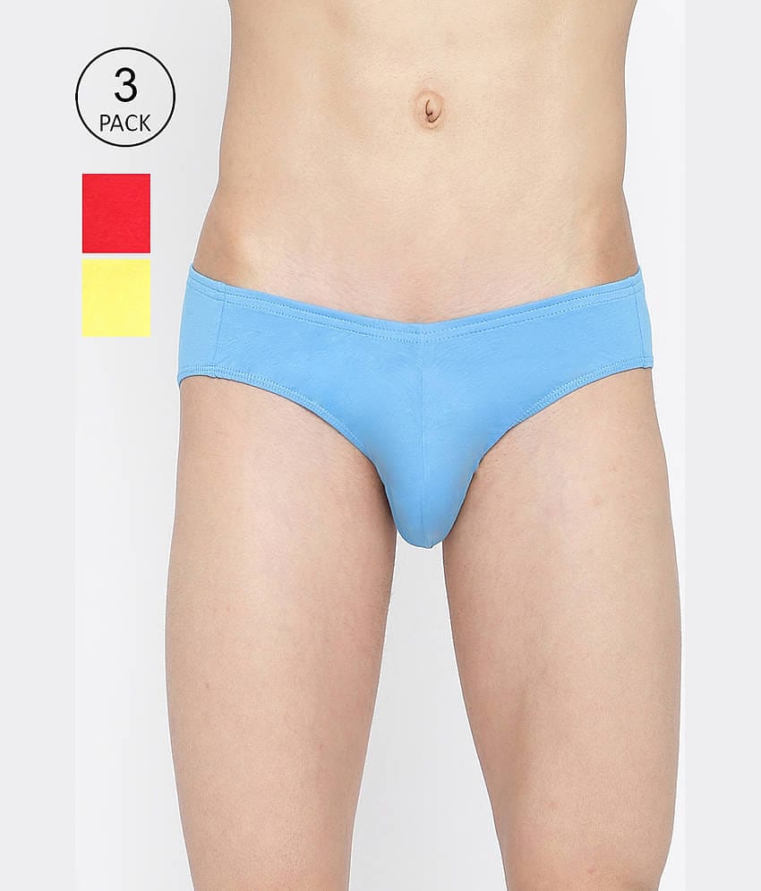La Intimo Pack of 3 Cotton Briefs For Men's ( Multicolor )