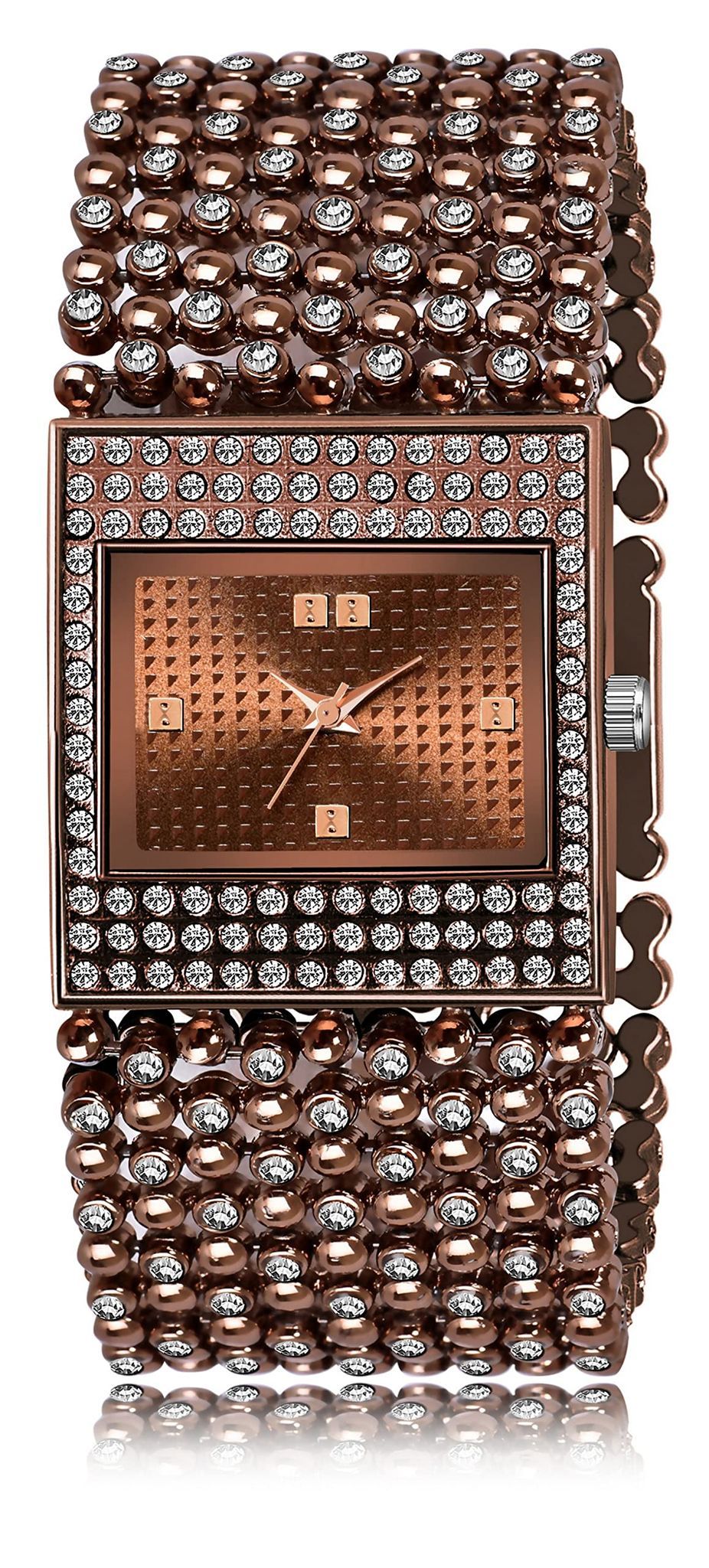 LOREM Brown Square Braclet Analog Watch for Women LR289-UF