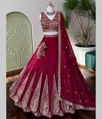 A TO Z CART Women's Chiffon Semi Stitched Flared Lehenga Choli