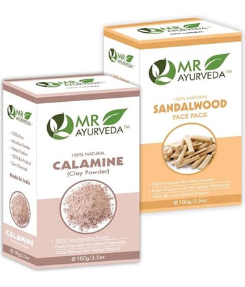 MR Ayurveda Organic Calamine & Sandalwood Powder Face Pack Masks 200 gm Pack of 2