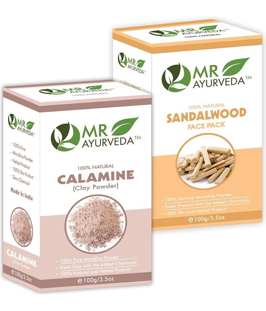 MR Ayurveda Organic Calamine & Sandalwood Powder Face Pack Masks 200 gm Pack of 2