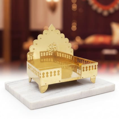Pure Brass Singhasan Sheet for God Idol | Classic Indian Mandir Decor, Height : 10.9 Inch (ZMAS107 J)