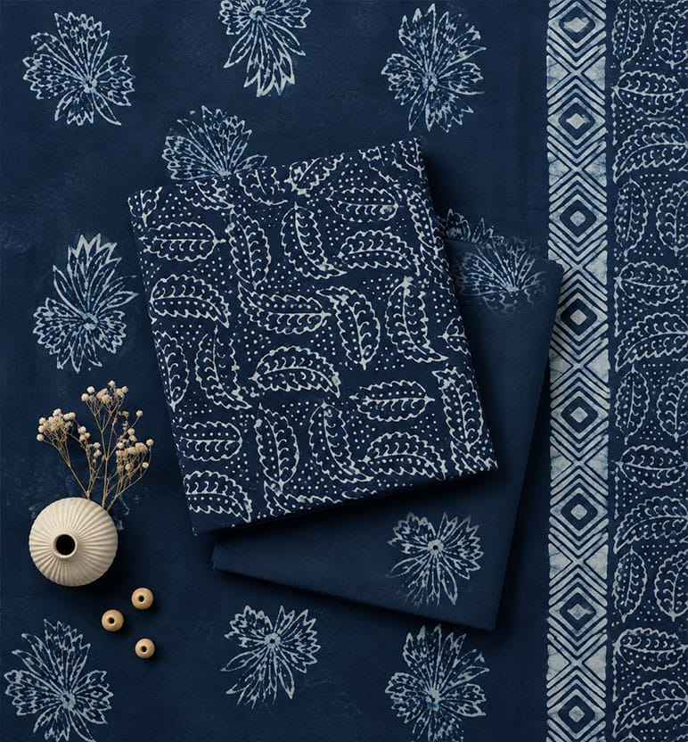 Handcrafted Batik Print Unstitched 3-Piece Cotton Suit Set